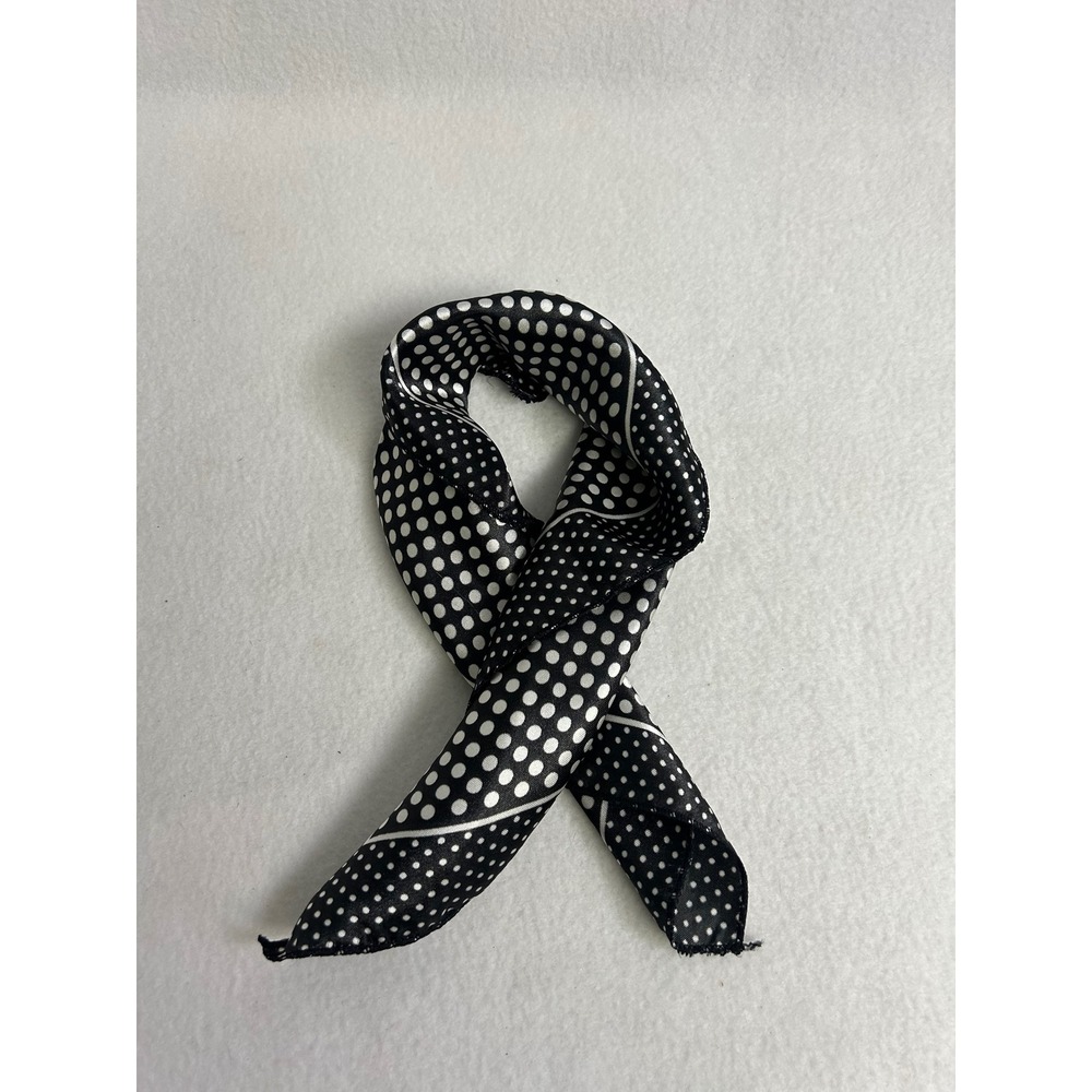 Retro Pin-up Unbranded Women OS Black White Polka Dot Square Neck Scarf Bandana